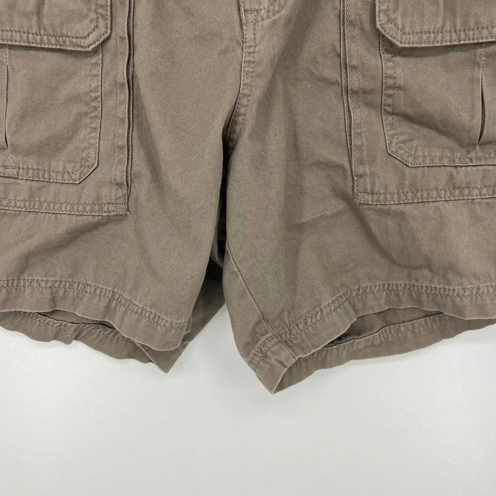 Croft & Barrow Mens Cargo Shorts Brown Cotton Size 32 Utility Outdoor Casual